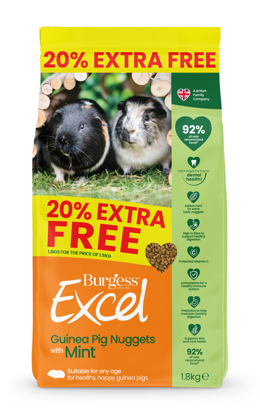 Burgess Excel Guinea Pig Nug +20%4x1.8kg