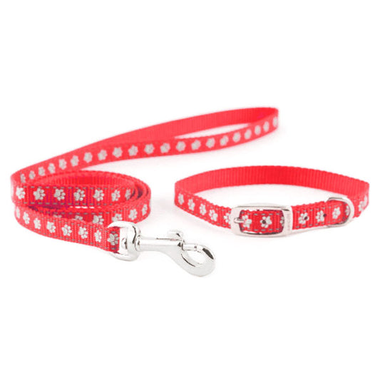 Ancol Nyl Puppy Coll & Lead Set Red