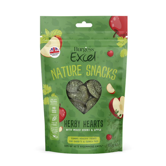 Burgess Excel Nat Snack H Hearts 12x60g