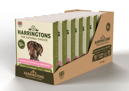 Harringtons Dog Wet Salmon & Pot 8x400g