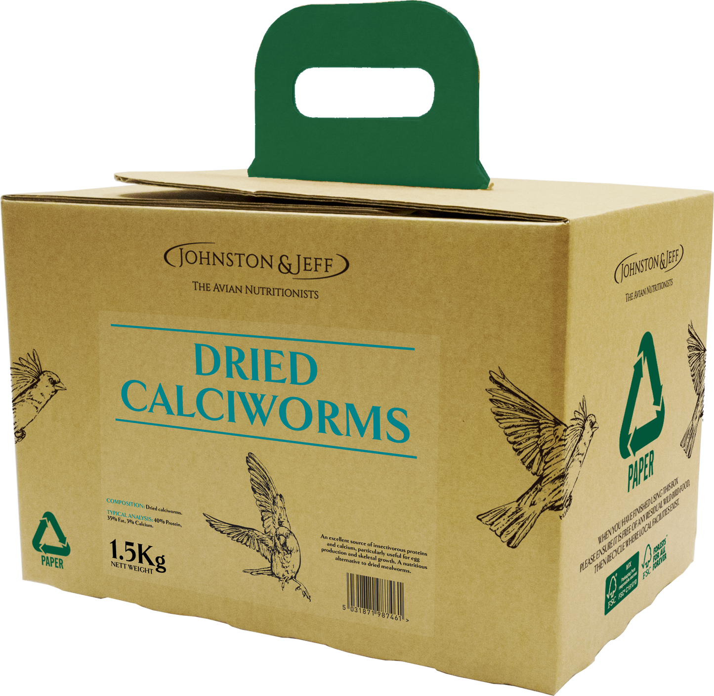 JJ Dried Calciworms in EcoBox 1.5 kg