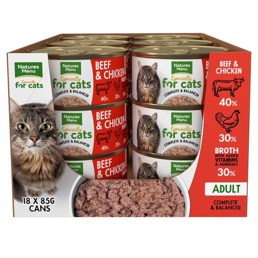 N/Menu Cat Beef & Chicken Tins 18x85g