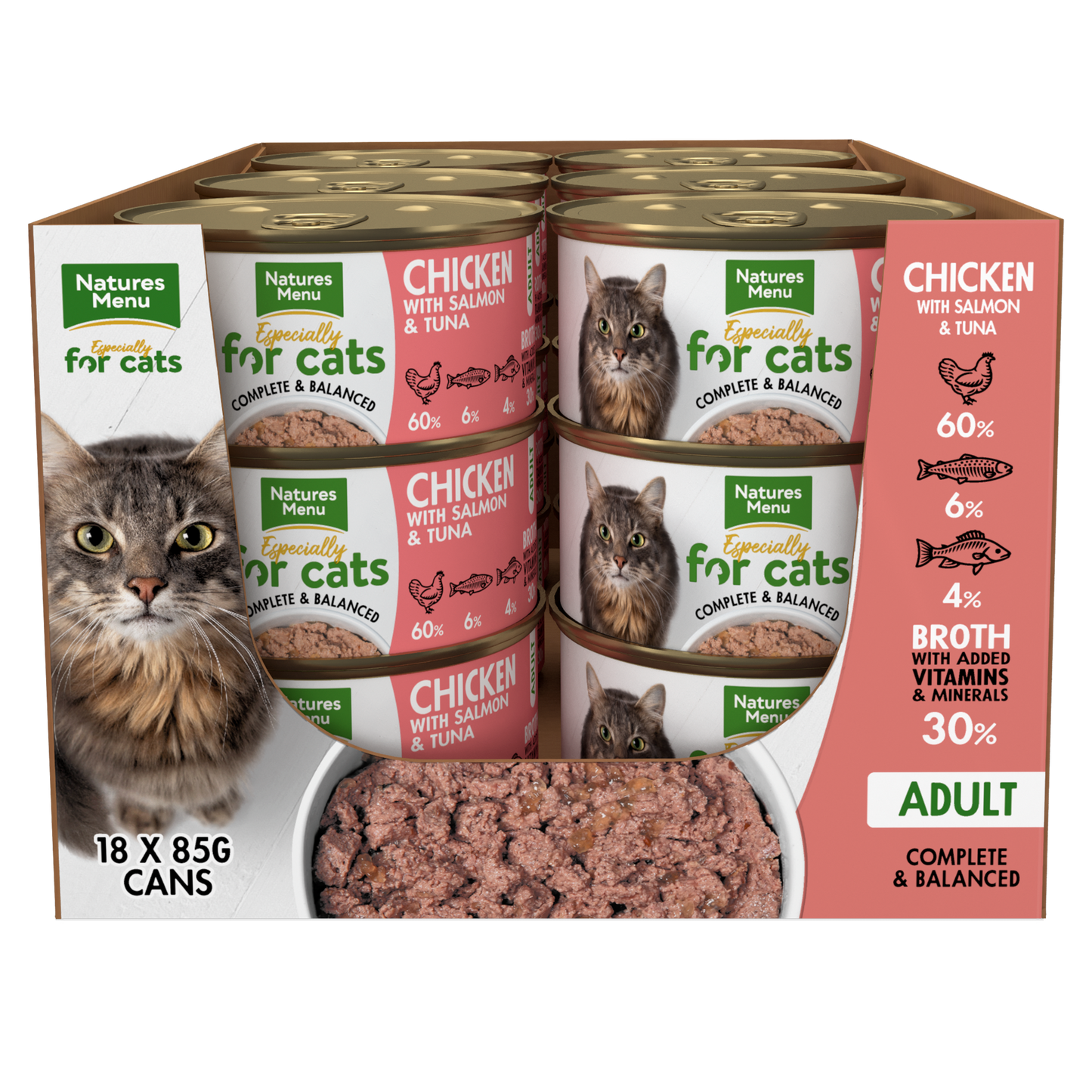 N/Menu Cat Chick Salmon&Tuna Tins 18x85g