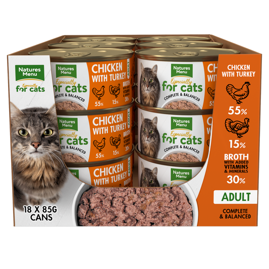 N/Menu Cat Chicken & Turkey Tins 18x85g