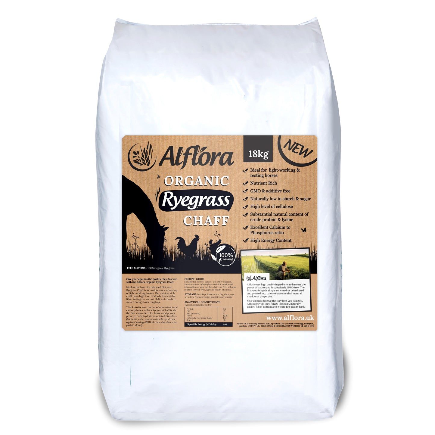 Alflora Organic Ryegrass Chaff 18 kg