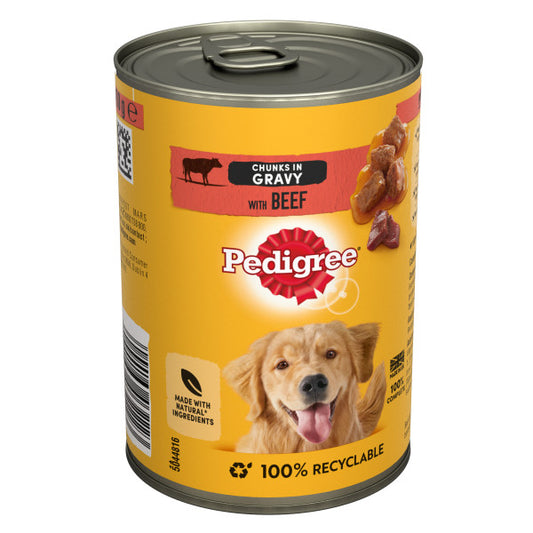 Pedigree Tins Beef CIG 12x400g Tray