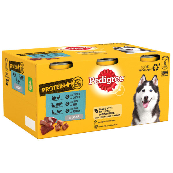 Pedigree Tins Protein + Mix 4x6x400g