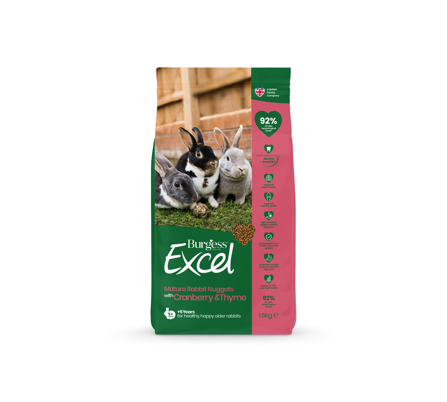 Burgess Excel Rabbit Mature Nugg 4x1.5kg