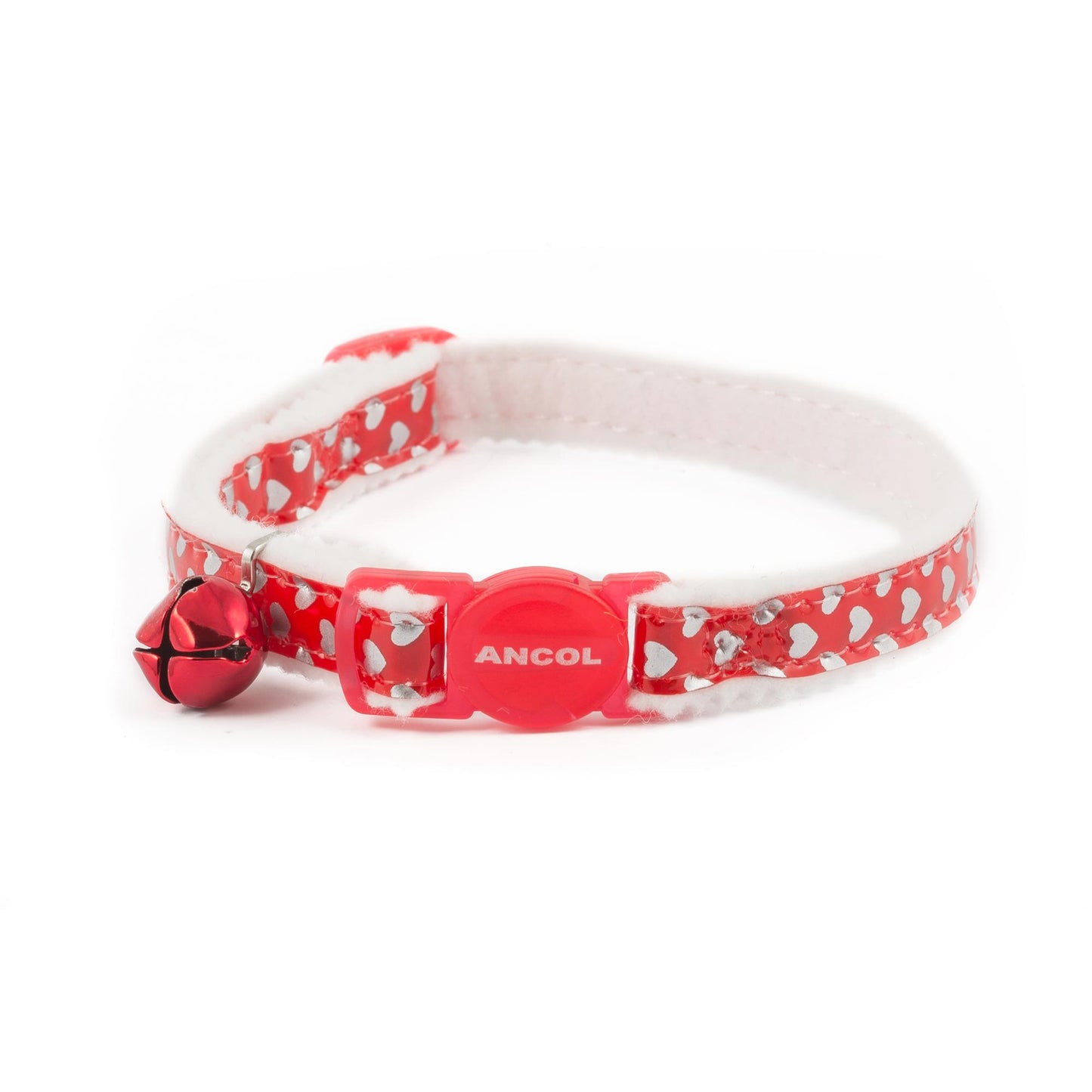 Ancol Cat Collar Refl Gloss Hearts Red