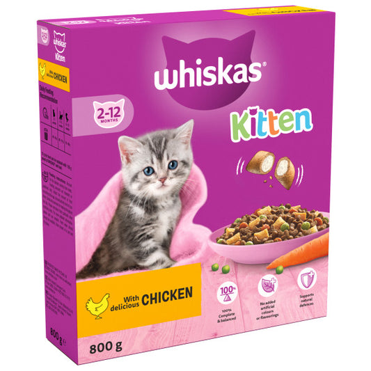 Whiskas Dry 2-12 Mth Kitten Chick 5x800g