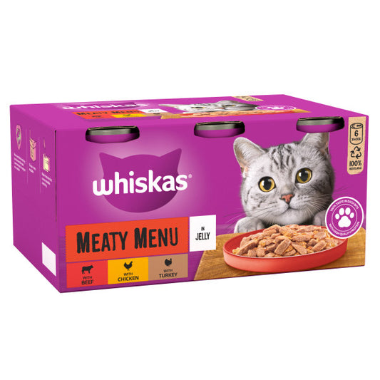 Whiskas Tins 1+ Meaty Jelly 4x6x400g