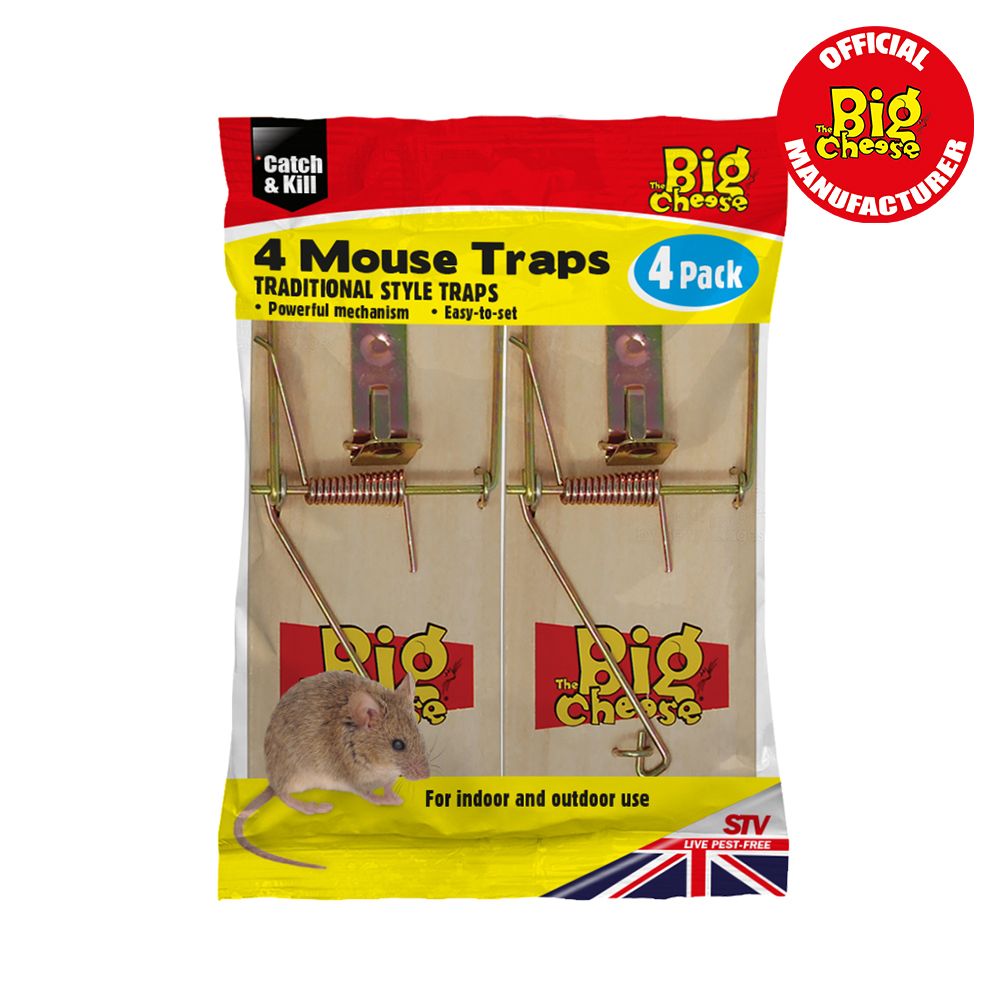 Big Cheese Wooden Mouse Trap 4pack