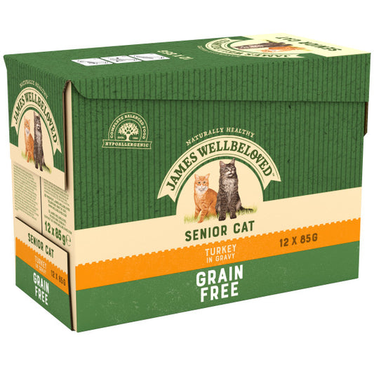 JW Cat Senior GF Turkey Gry Pch 4x12x85g