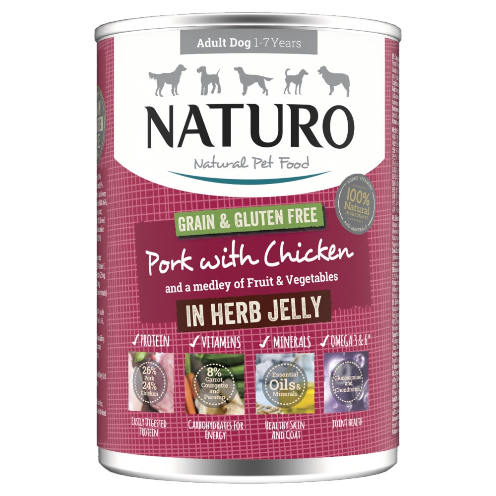 Naturo Adult GGF Pork Jel Tin 12x390g