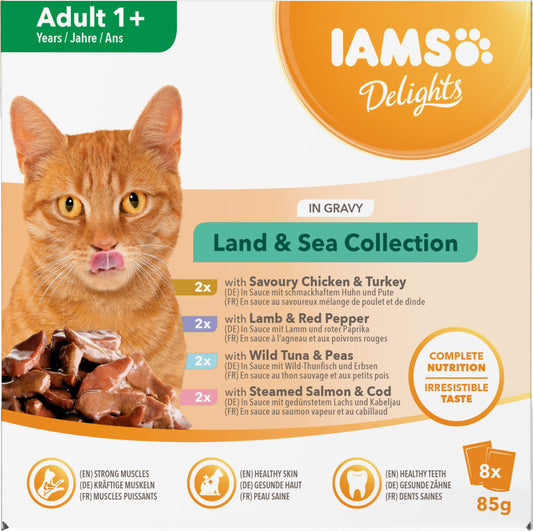 Iams Adult Delight Land&Sea Gravy 8x85g