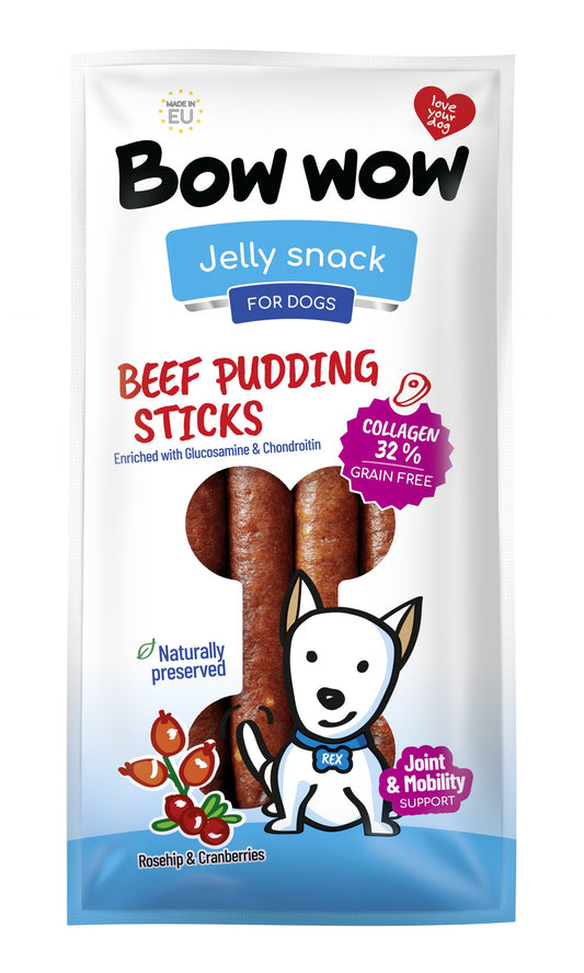 Bow Wow Pudding Sticks Beef 6x170g