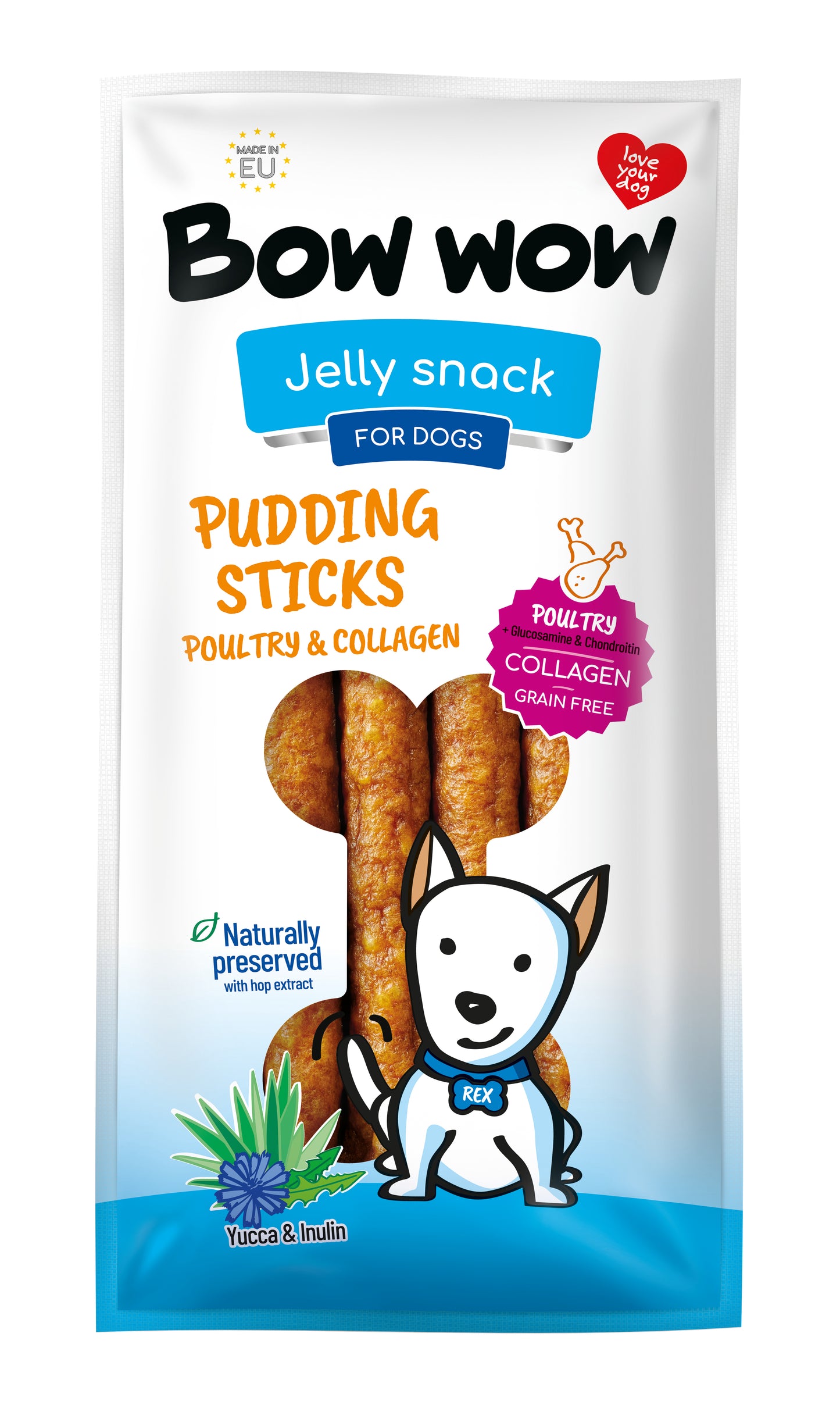 Bow Wow Pudding Sticks Chicken 6x170g