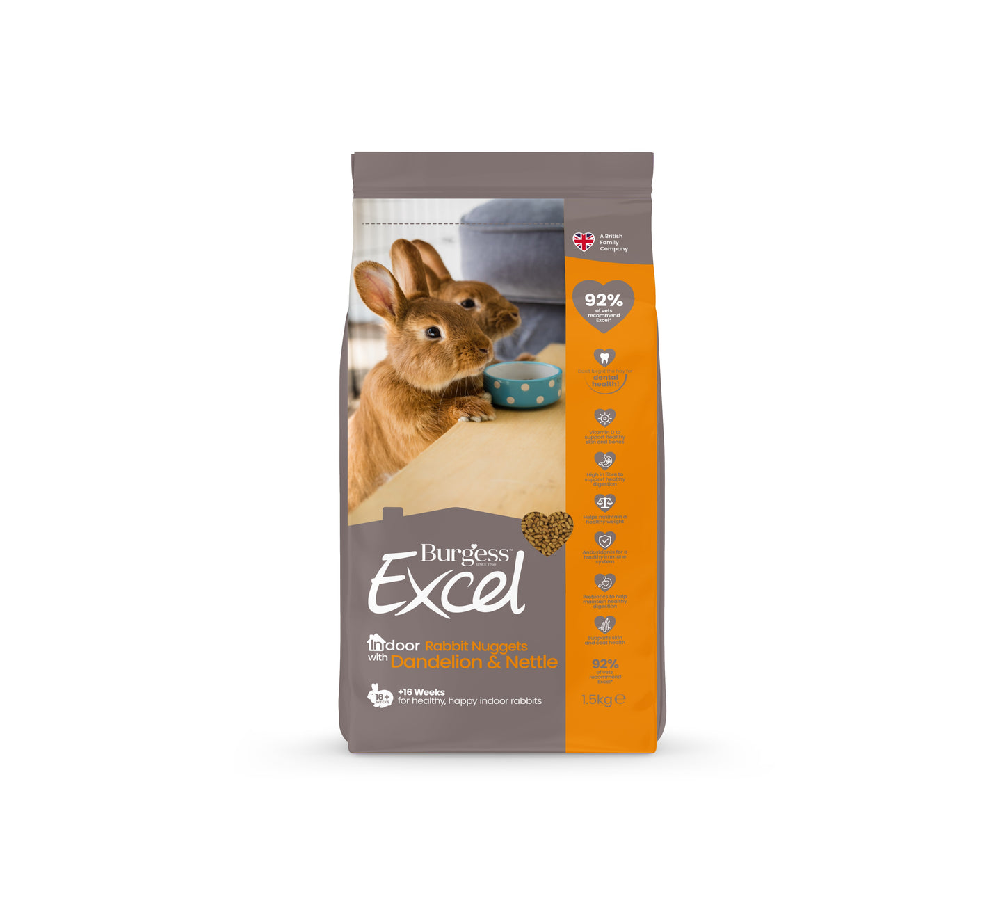 Burgess Excel Indoor Rabbit Nug 4x1.5kg