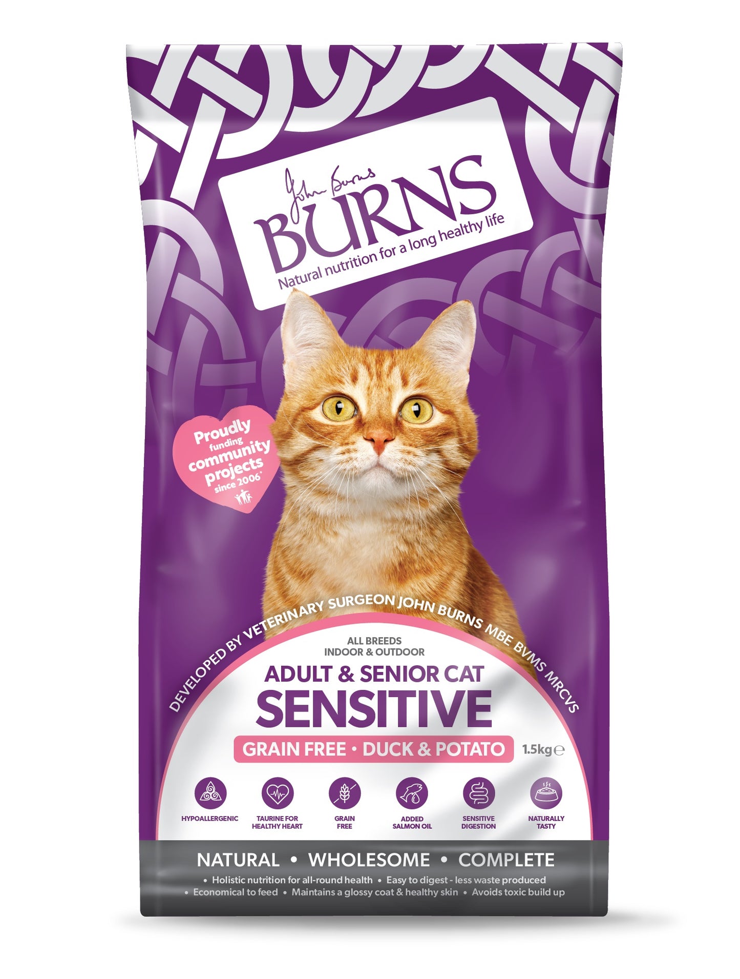 Burns Cat Sensitive GF Duck & Pot 300 g