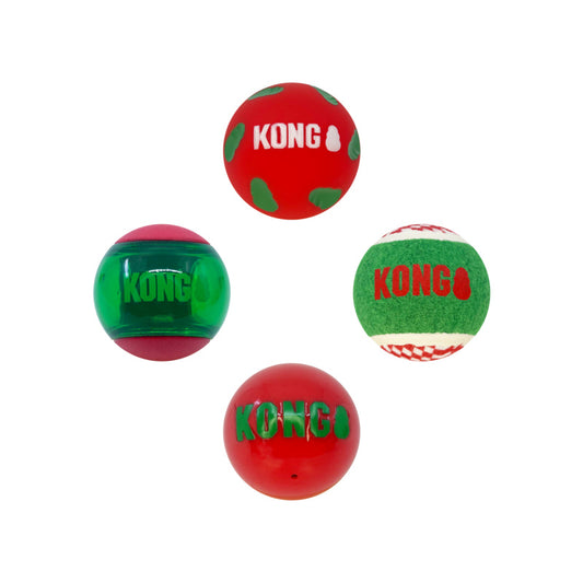 Kong Xmas Occasions Balls 4 Pack Medium