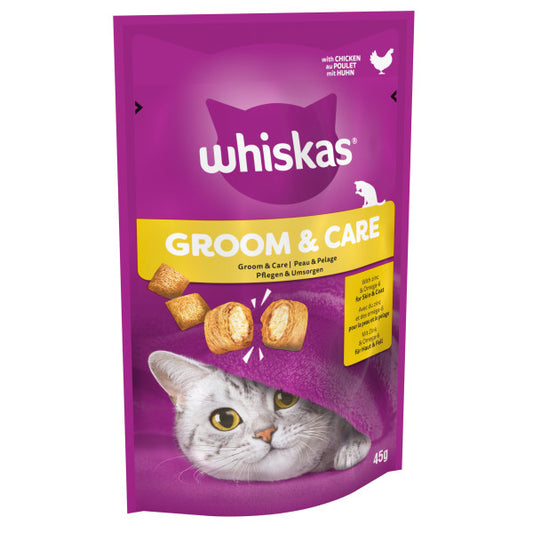 Whiskas Groom & Care Chk Treats 8x45g