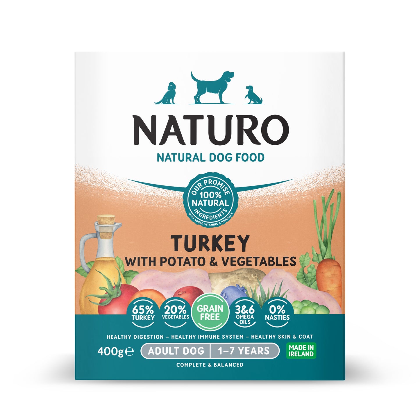 Naturo Adult GF Turkey R&V Tray 7x400g