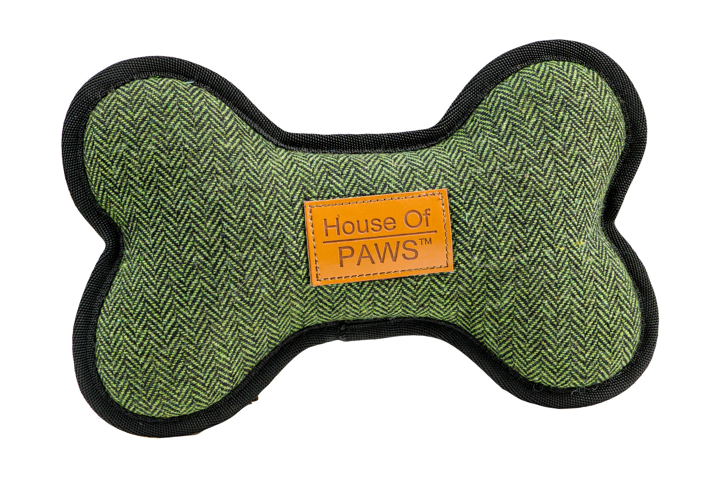 HOP Green Tweed Bone Dog Toy