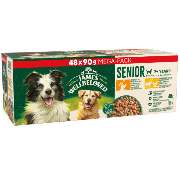 JW Dog Senior TrkLmbChk Pch 48x90g