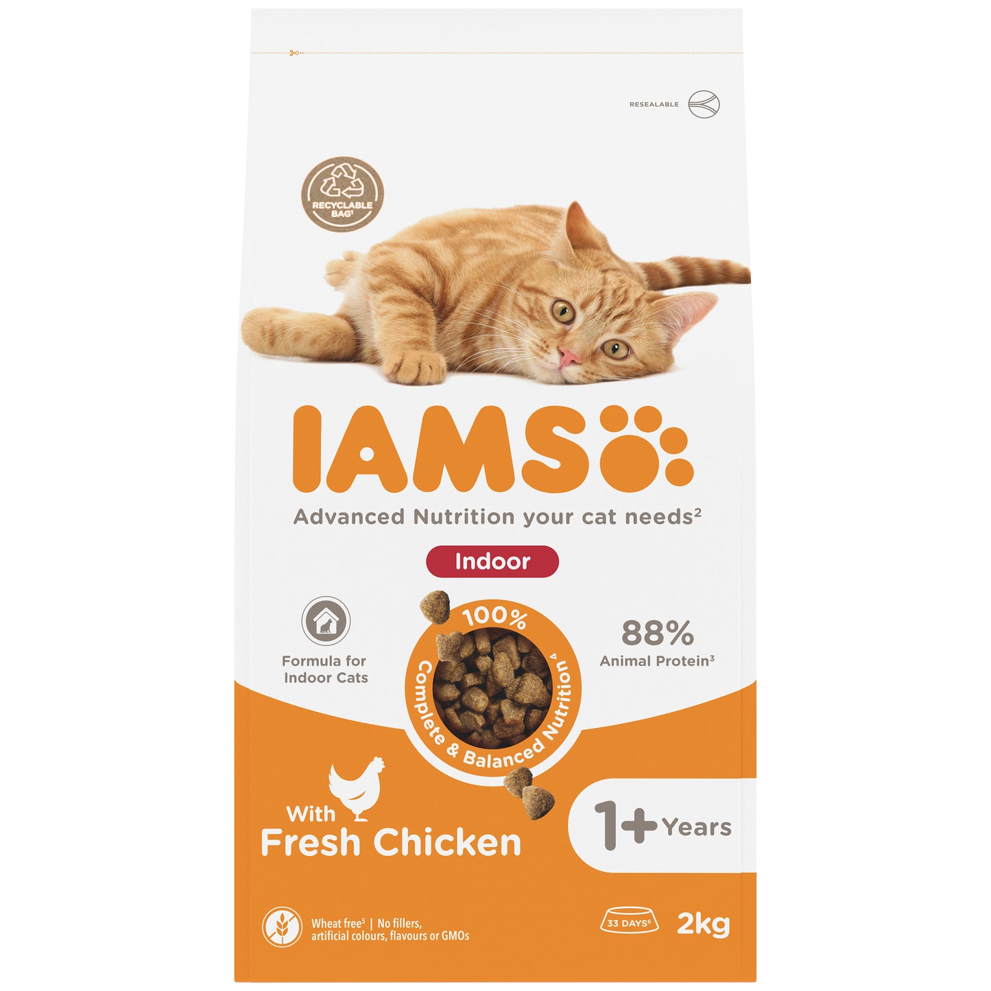 Iams Cat Adult Indoor Chk 2x2kg