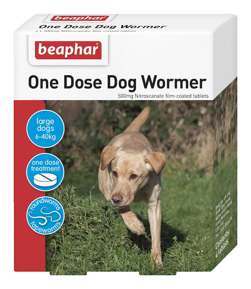 Beaphar One Dose Wormer Lrg Dogs 4x6